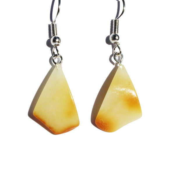 Butterscotch Amber Earrings - Slices