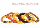 Classic Baltic Amber Bracelets  (Cognac, Lemon, Cherry, Butterscotch, Multicolour)