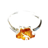 Romantic Designer Amber ring 'Flowers'