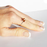 Romantic Designer Amber ring 'Flowers'