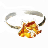 Romantic Designer Amber ring 'Flowers'