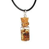 Glass Bottle Pendant Filled With Amber