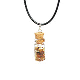 Glass Bottle Pendant Filled With Amber