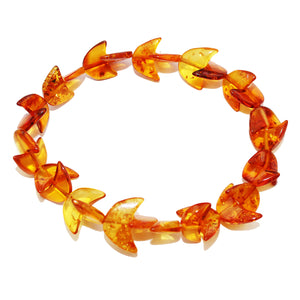 Baltic Amber Moon Bracelet 'Moon Twist'