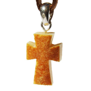 Unpolished Baltic Amber CROSS Pendant