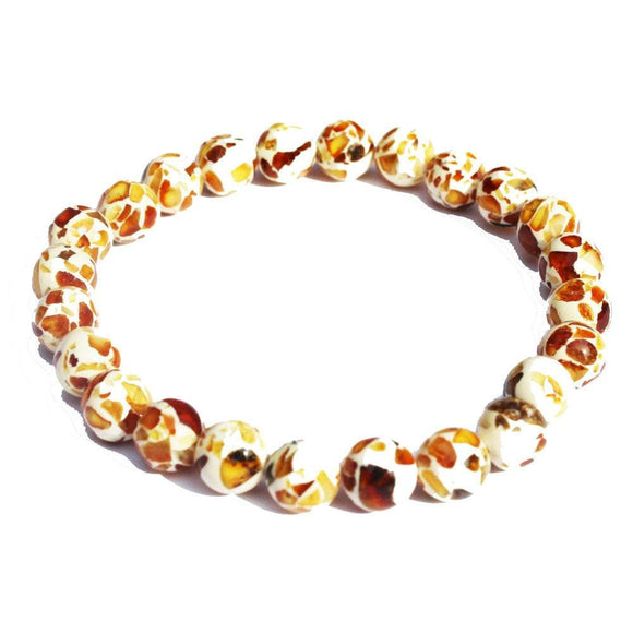 Baltic Amber Dalmatian Pattern Bracelet
