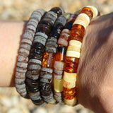 Beautiful Pattern Bracelets With Amber Disc Beads