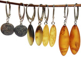 Unpolished Round Baltic Amber Earrings