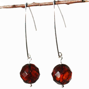 Charming Cherry Facet Amber Earrings, perfect christmas gift Comes with lovely gift box. faceted amber, genuine baltic amber
