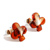 Dark Cognac Stud Earrings - Clubs