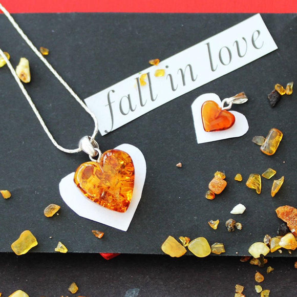 Romantic Genuine Baltic Amber Pendant Love - Heart. Handmade comes in  Medium Small Large  size. Valentines Gift.heart-shaped amber pendant