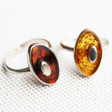 Individually Crafted Oval Portion Amber Ring