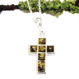 Baltic Amber Silver Pendant Cross