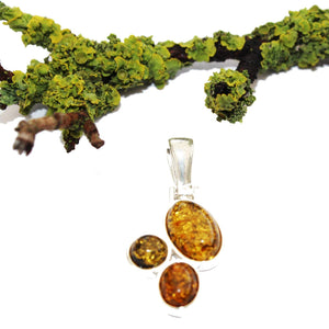 Modern Green Amber Silver Pendant , + gorgeous gift box,  silver 925 jewellery, amber pendant, amber jewellery, silver jewellery
