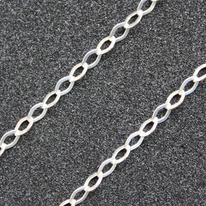 Sterling Silver Flat Trace Chain 16 inch., 18 inch, italian 925 sterling silver