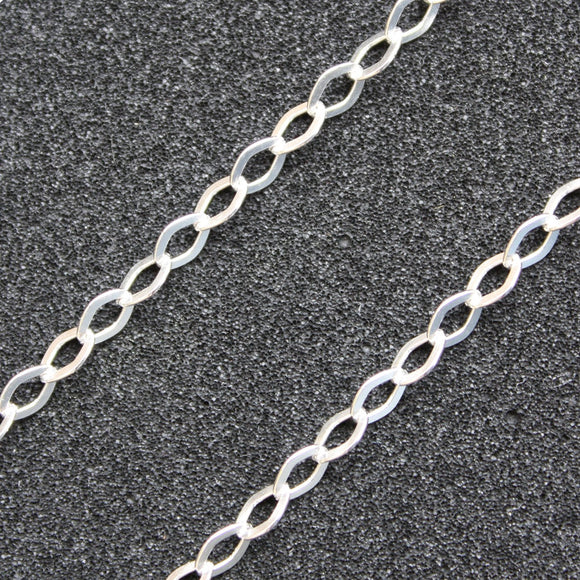 Sterling Silver Flat Trace Chain 16 inch., 18 inch, italian 925 sterling silver