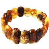 Large Polished Amber Bracelet - Autumn Colours
