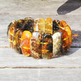 Large Polished Amber Bracelet - Autumn Colours