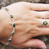 Oval Amber Silver Bracelet, Baltic Amber