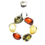 Multicolour Baltic Amber Pendant - Circle