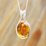 Baltic Amber Pendant - Oval