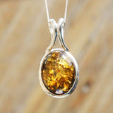 Baltic Amber Pendant - Oval