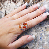 Lovely Modern Design Amber Ring