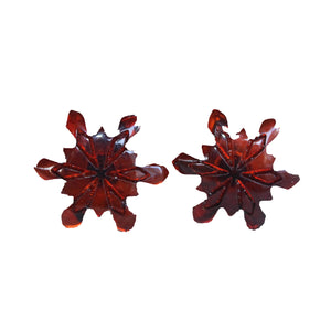 Creatively Hand-carved Baltic Amber Studs - Snowflakes