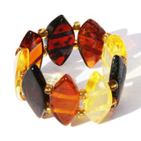 Baltic Amber Stretch Ring - Marquise