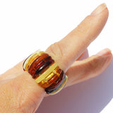 Baltic  Amber Stretch Ring - Chunky Slices