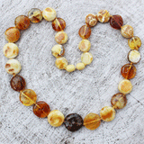 Adorable Unpolished Butterscotch or Mixed Amber Necklace