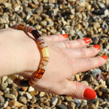 Beautiful Pattern Bracelets With Amber Disc Beads