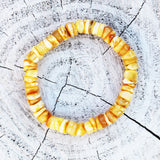 Unpolished Baltic Amber Bracelet - Discs
