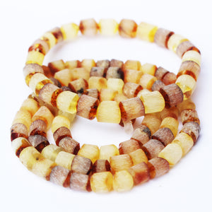 Unpolished Baltic Amber tube bead Necklace