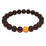 Unpolished Black Cherry & Unpolished Butterscotch Bead Bracelet