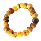 Unpolished Baltic Amber Bracelet Autumn Colours