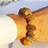 Unpolished Baltic Amber Bracelet Autumn Colours