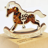 Amber and Wood Decoration - Rocking Horse